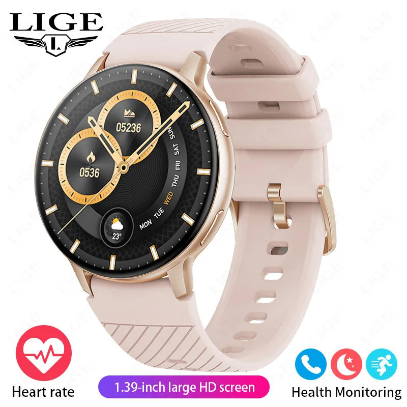 LIGE Bluetooth Call Smartwatch (Steel) – Heart Rate & Fitness Tracker (Android & iOS)