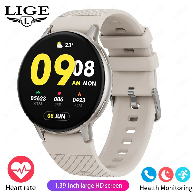 LIGE Bluetooth Call Smartwatch (Steel) – Heart Rate & Fitness Tracker (Android & iOS)