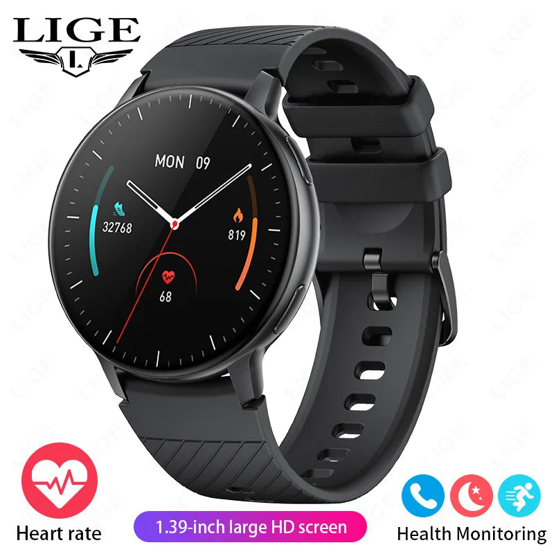 LIGE Bluetooth Call Smartwatch (Steel) – Heart Rate & Fitness Tracker (Android & iOS)